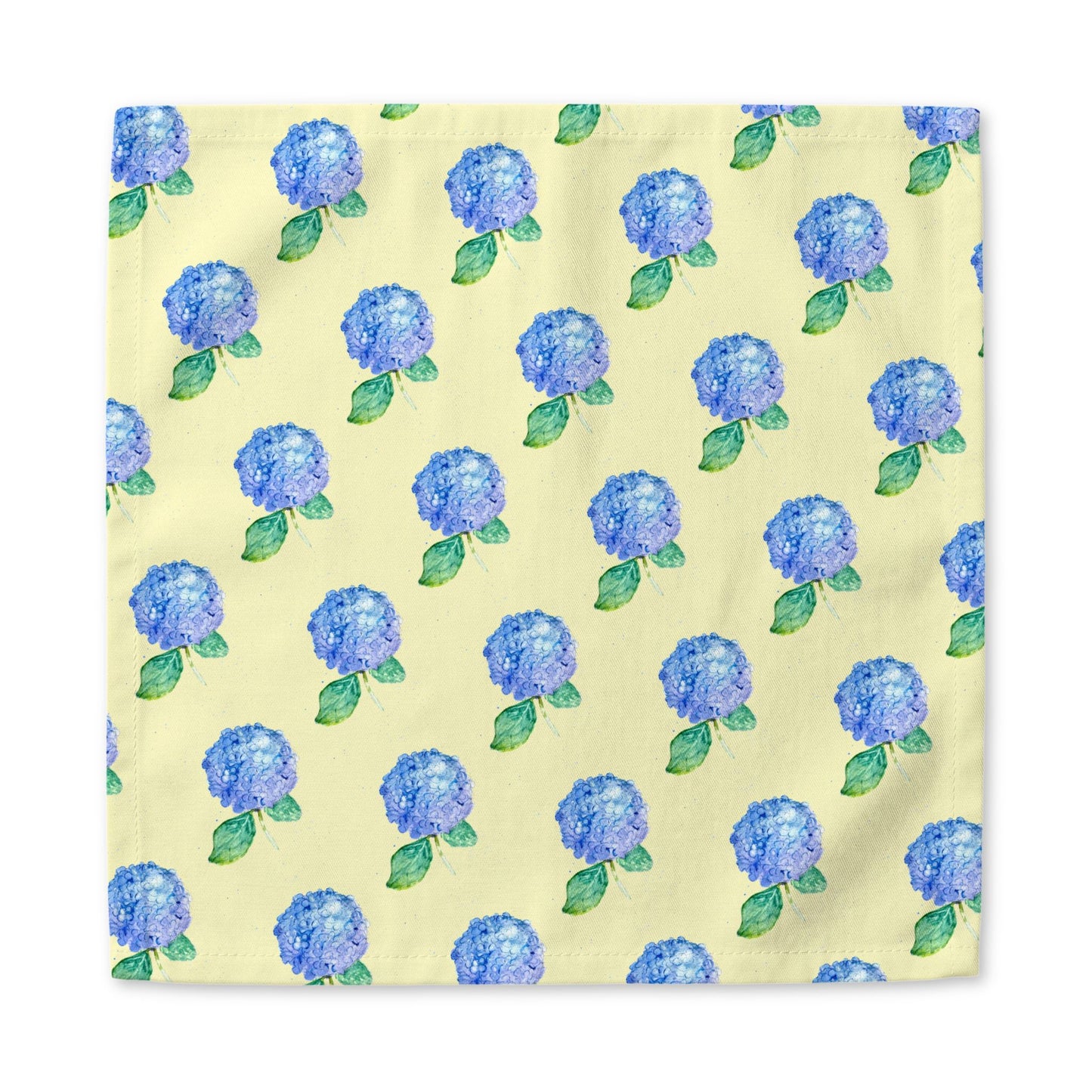 Hydrangea Cotton Napkin — Blue Floral Dinner Napkin (Set-Ready Tableware)