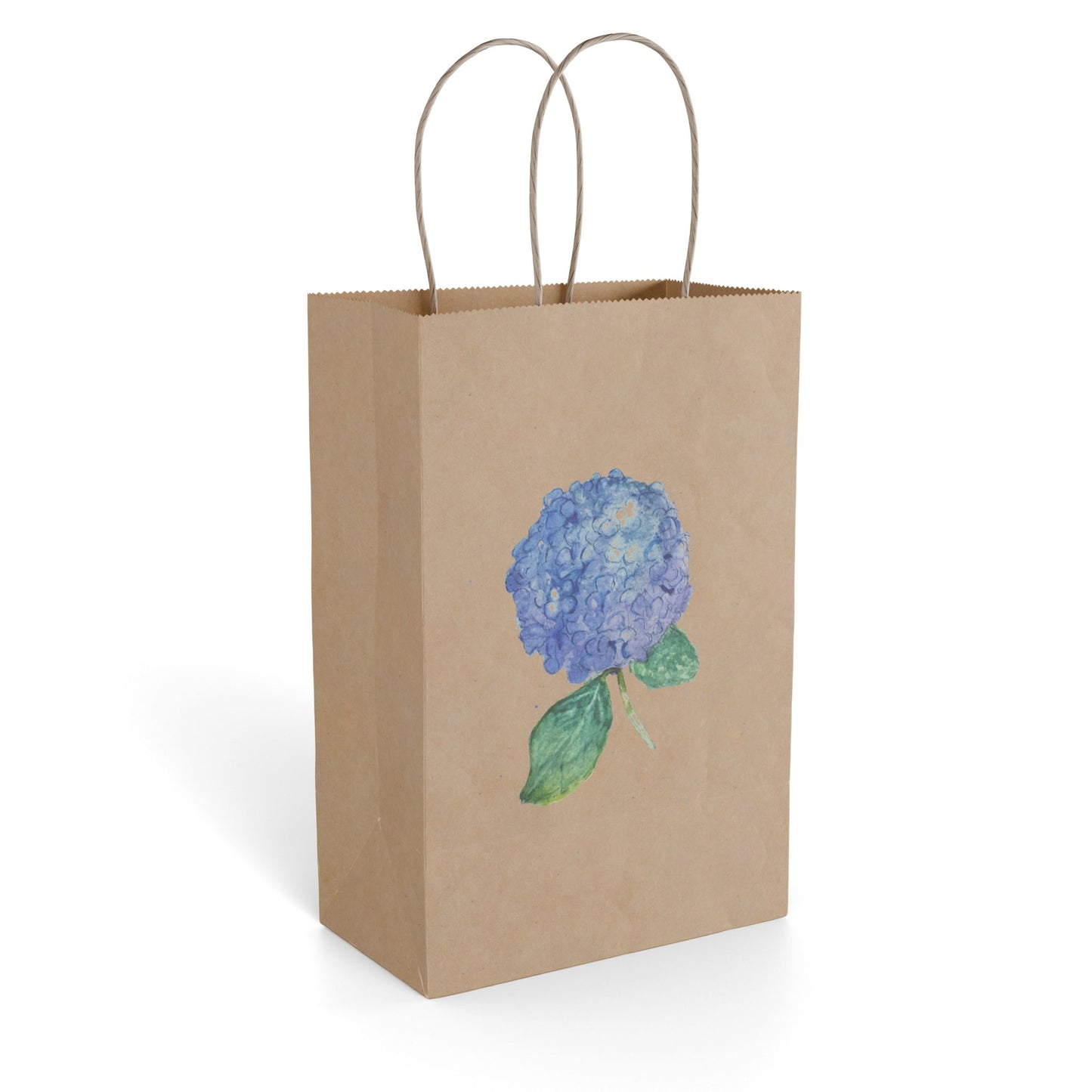 Hydrangea Watercolor Paper Gift Bag — Floral Gift Bag for Weddings, Mother’s Day & Spring
