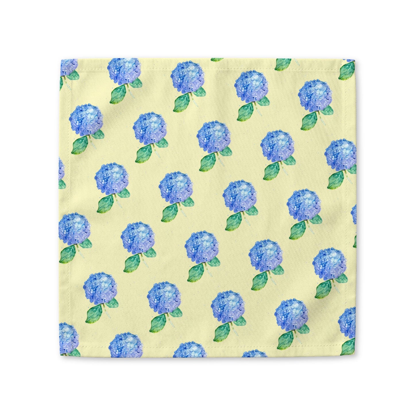Hydrangea Cotton Napkin — Blue Floral Dinner Napkin (Set-Ready Tableware)