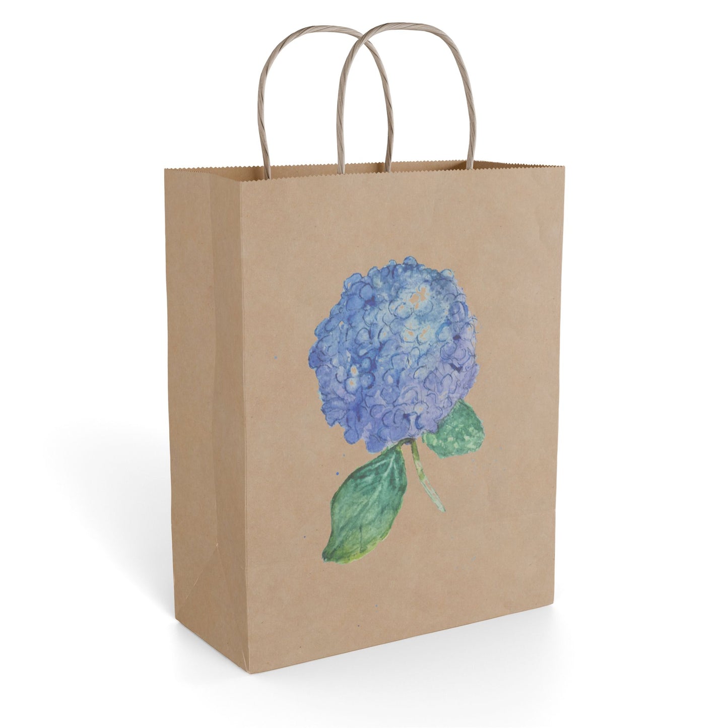 Hydrangea Watercolor Paper Gift Bag — Floral Gift Bag for Weddings, Mother’s Day & Spring