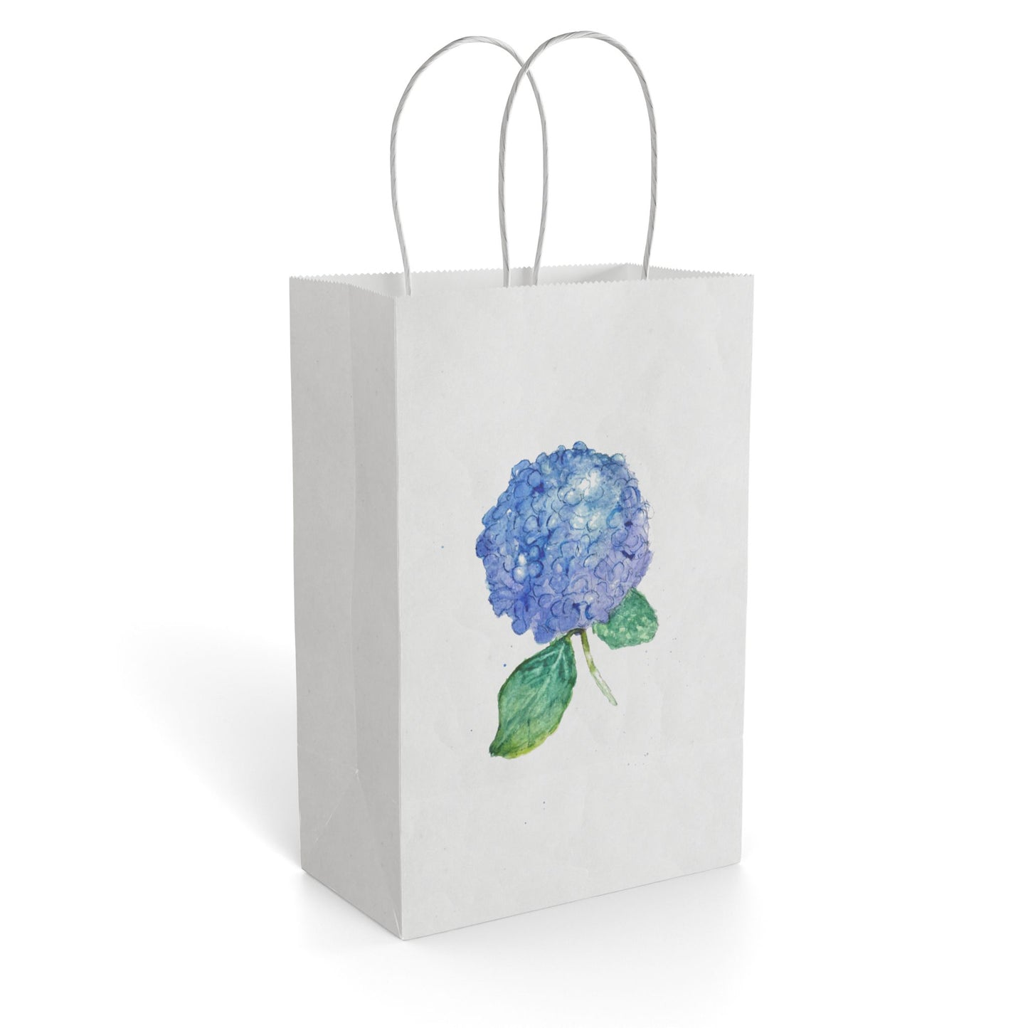 Hydrangea Watercolor Paper Gift Bag — Floral Gift Bag for Weddings, Mother’s Day & Spring