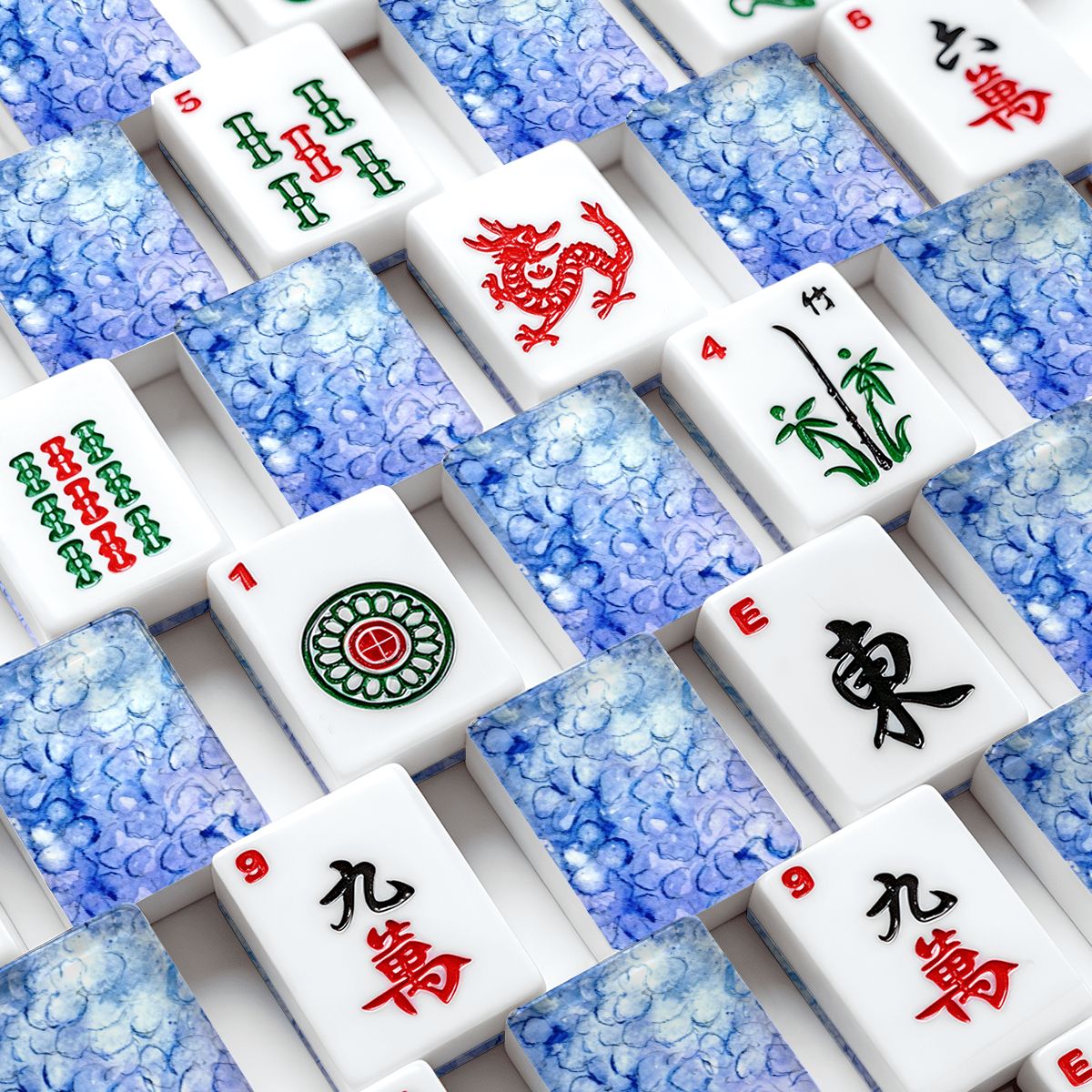 American Mahjong Tiles Everything Hydrangeas: Blue Whispers Collection