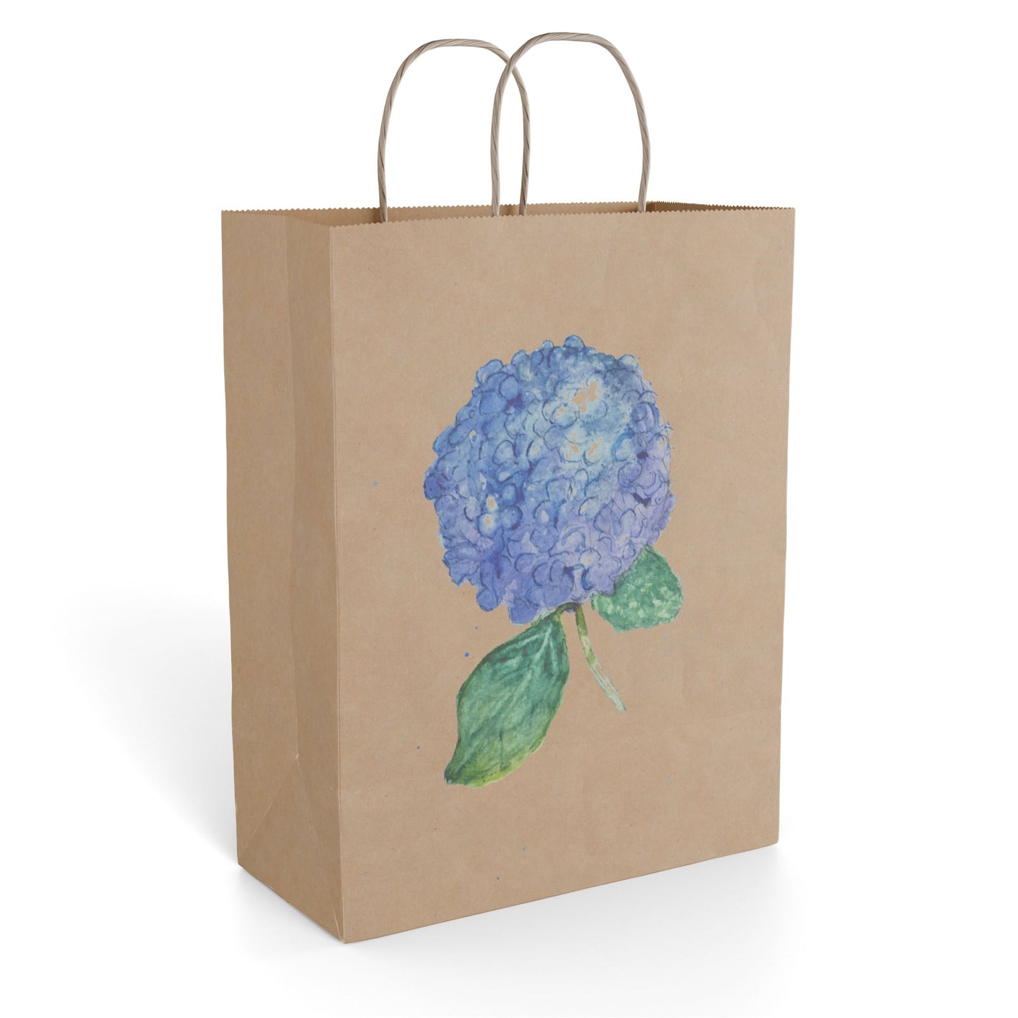 Hydrangea Watercolor Paper Gift Bag — Floral Gift Bag for Weddings, Mother’s Day & Spring