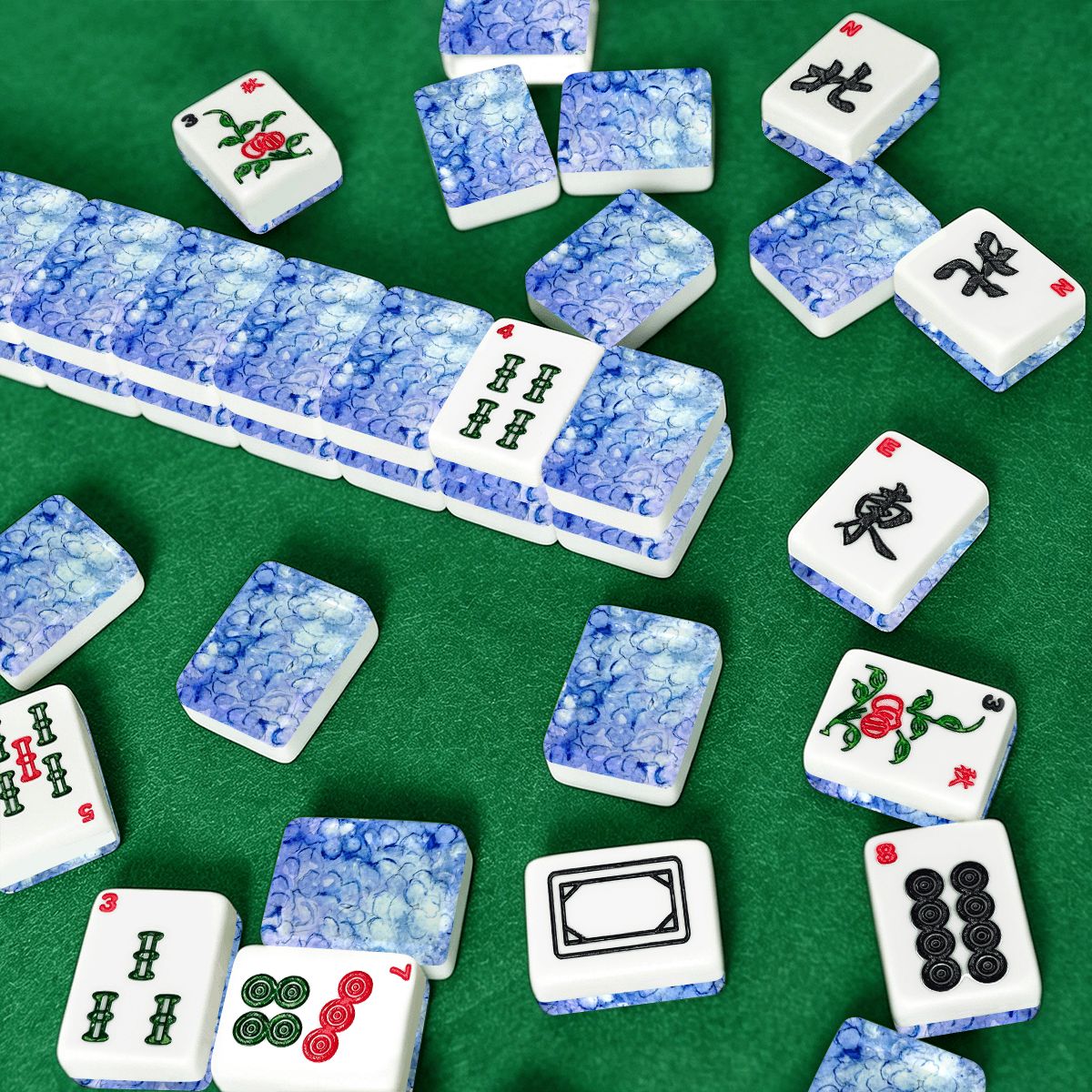 American Mahjong Tiles Everything Hydrangeas: Blue Whispers Collection