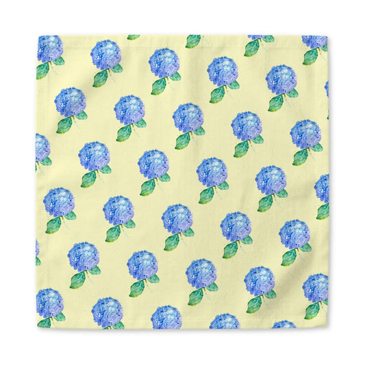 Hydrangea Cotton Napkin — Blue Floral Dinner Napkin (Set-Ready Tableware)