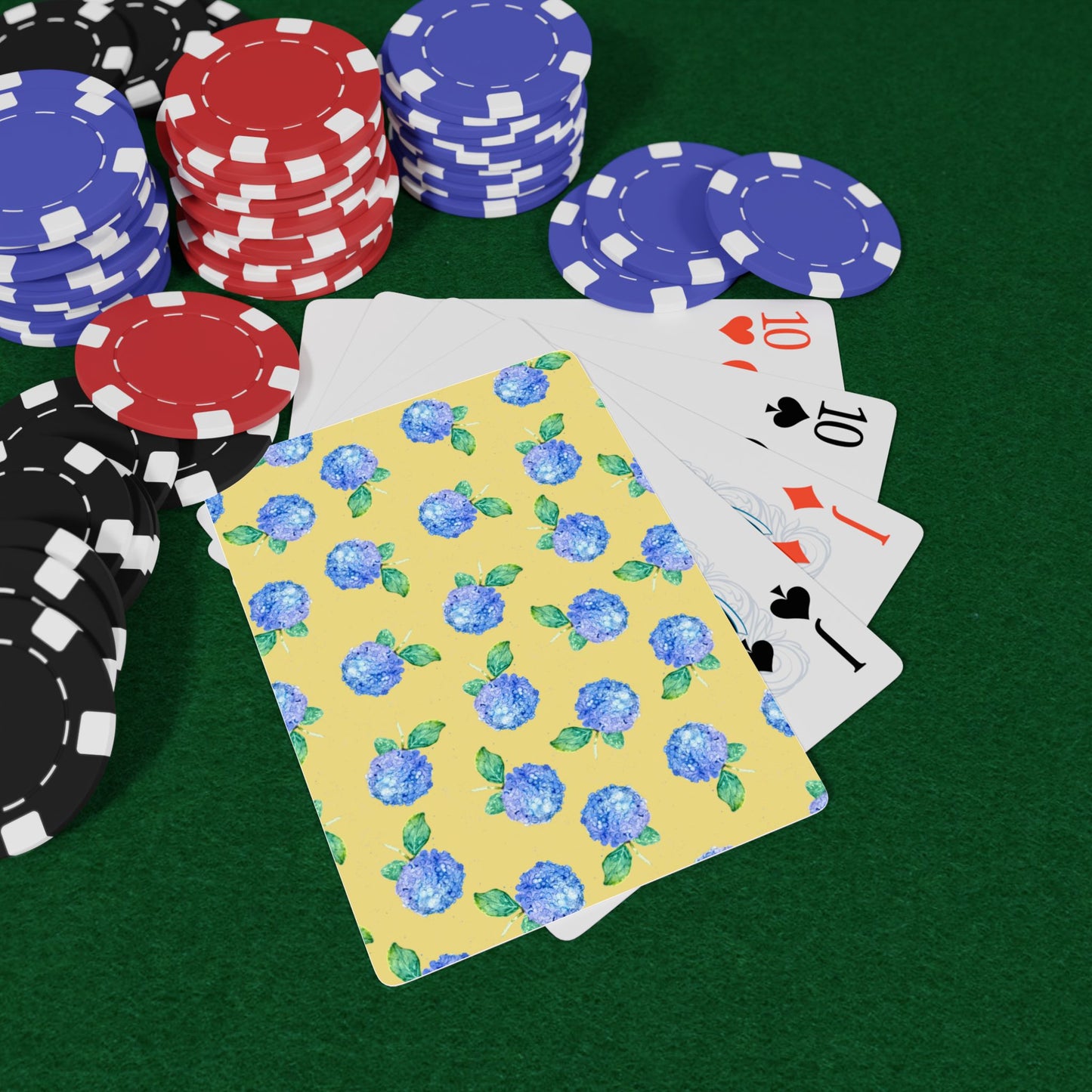 Hydrangea Poker Playing Cards – Floral Poker Deck for Card Nights & Gifts