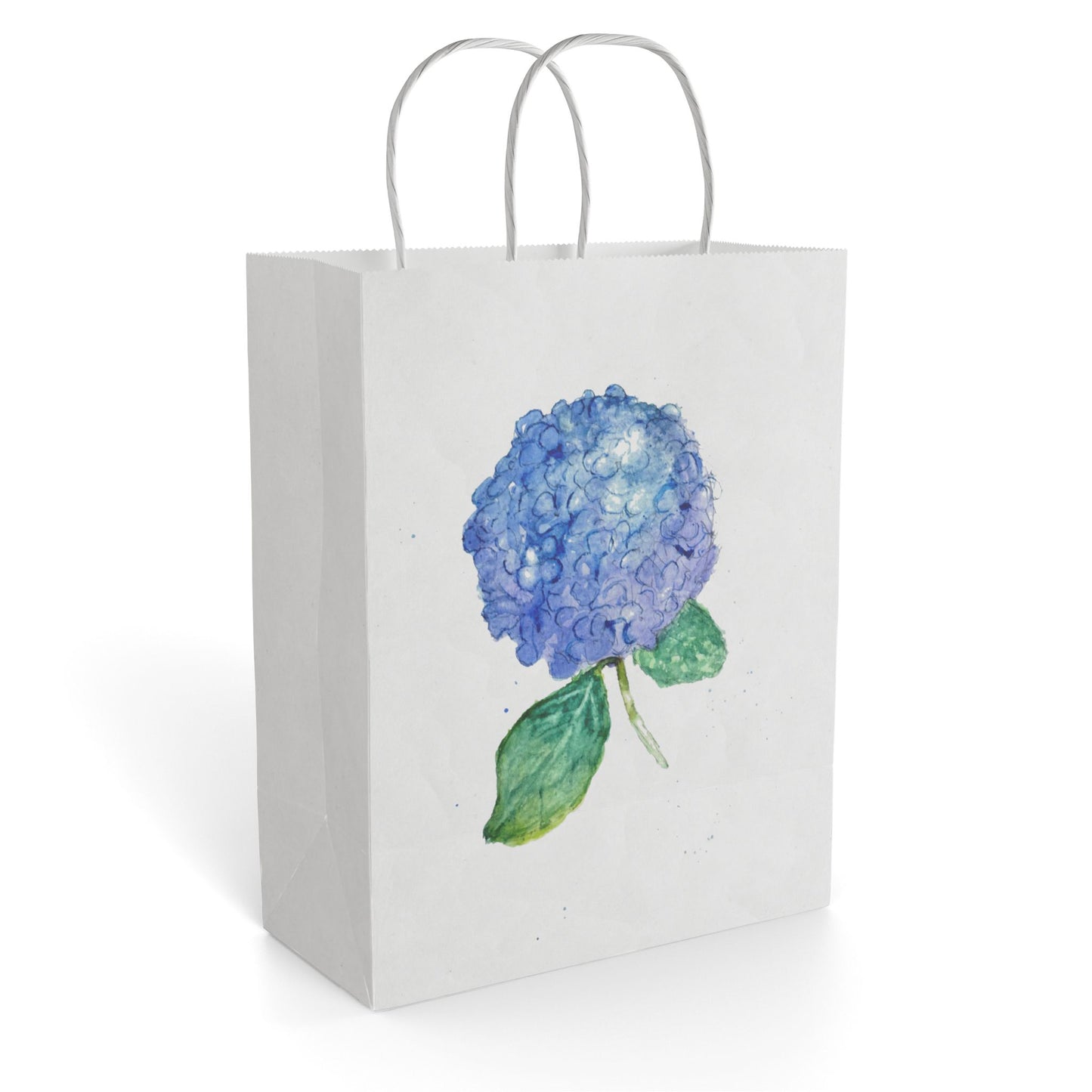 Hydrangea Watercolor Paper Gift Bag — Floral Gift Bag for Weddings, Mother’s Day & Spring